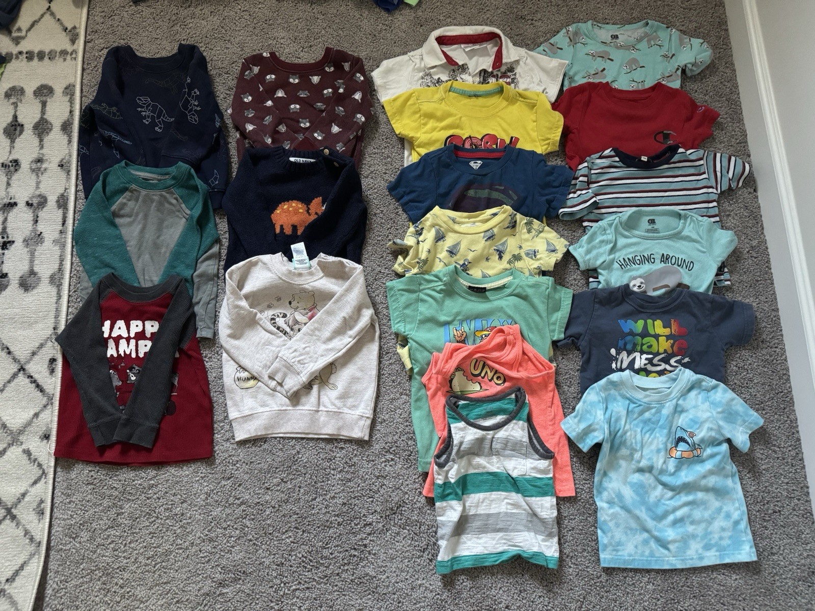 Carter&rsquo;s & The Children&rsquo;s Place Baby Boy 18-24M Cotton Lot Multicolor Animals