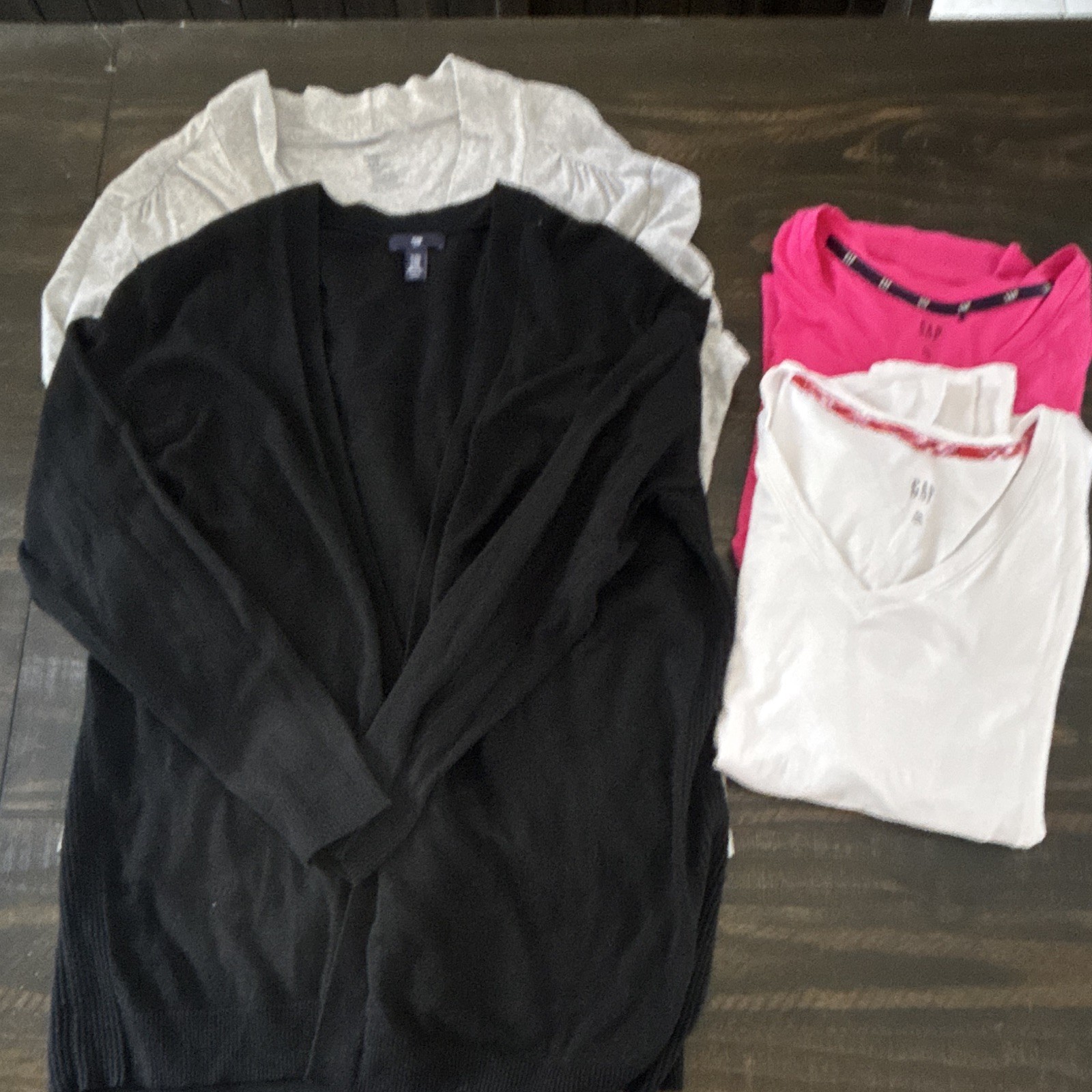 GAP Women’s XXL Top & Cardigan Lot (4 pc) Black White Pink Solid Cotton Modal