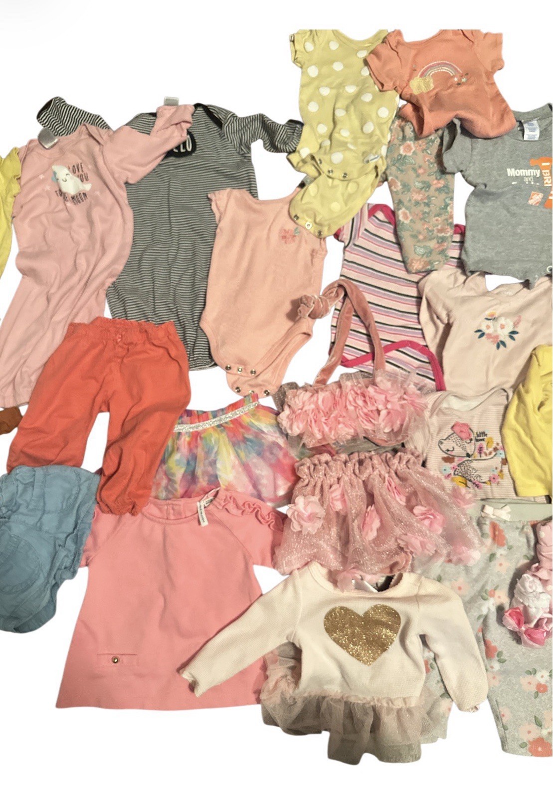 Lot Of 26 Pieces Mixed Baby Girl Clothing Size 0-6, 3-6, 6-9 Months Mixed Brands