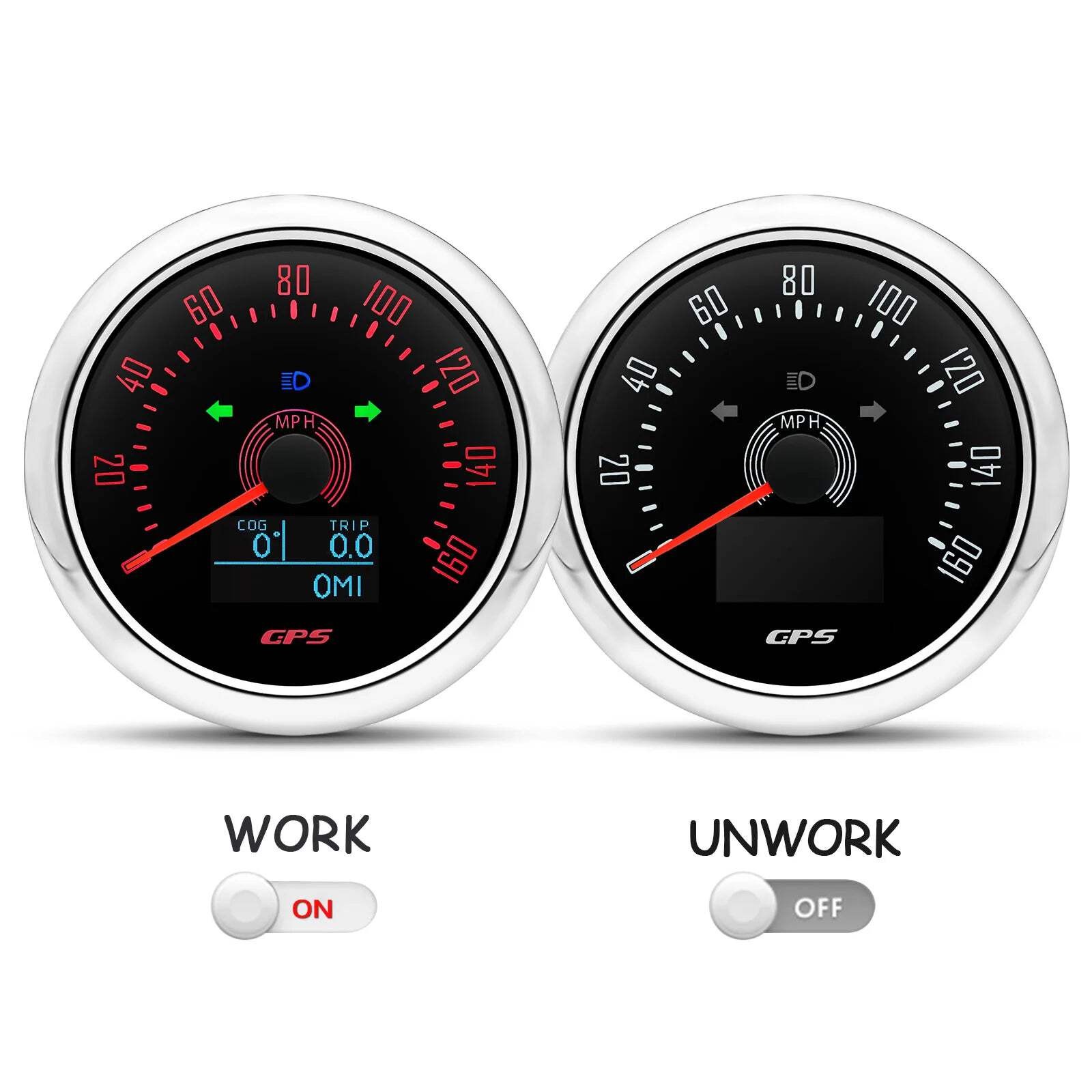 85MM Digital GPS Speedometer 0-160MPH 0-200KMH Speed Meter With GPS Antenna For
