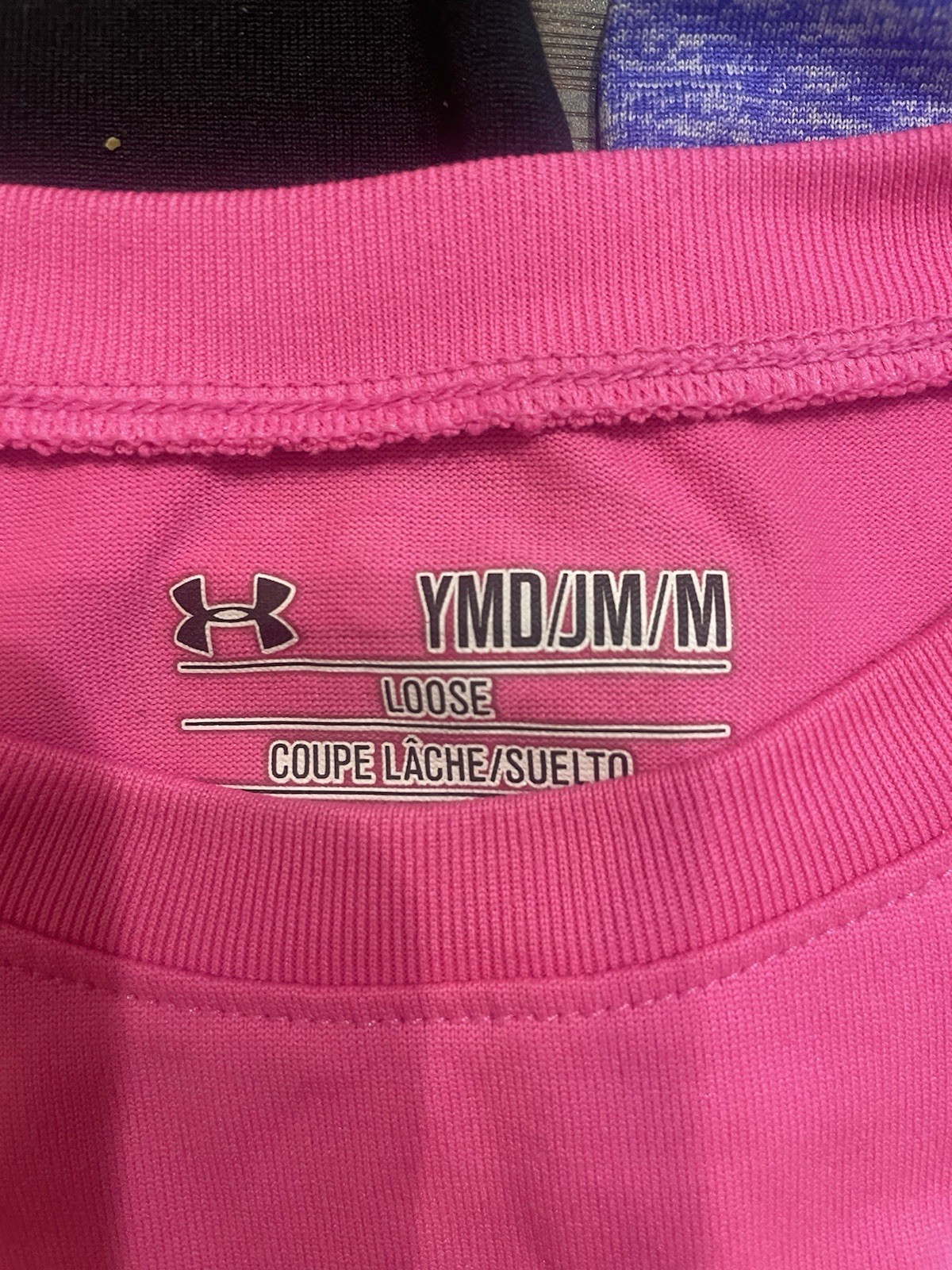 Under Armour Lot of 5 Girls Short Sleeve T-Shirts Youth M Loose Fit Logo Pink