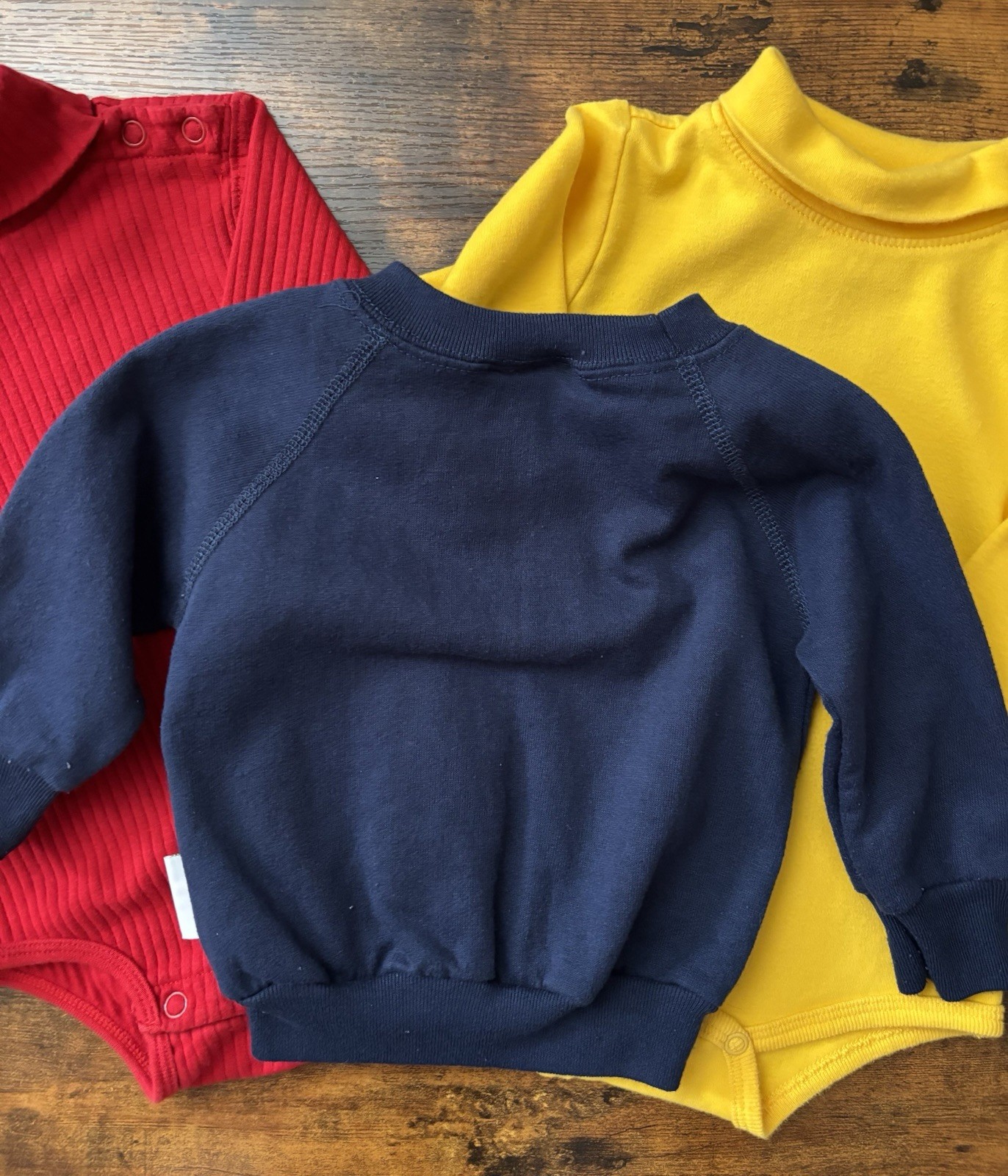 Vintage Garanimals Cuddle Towne Red Yellow Navy Blue Basic Tops Clothing Lot 12M