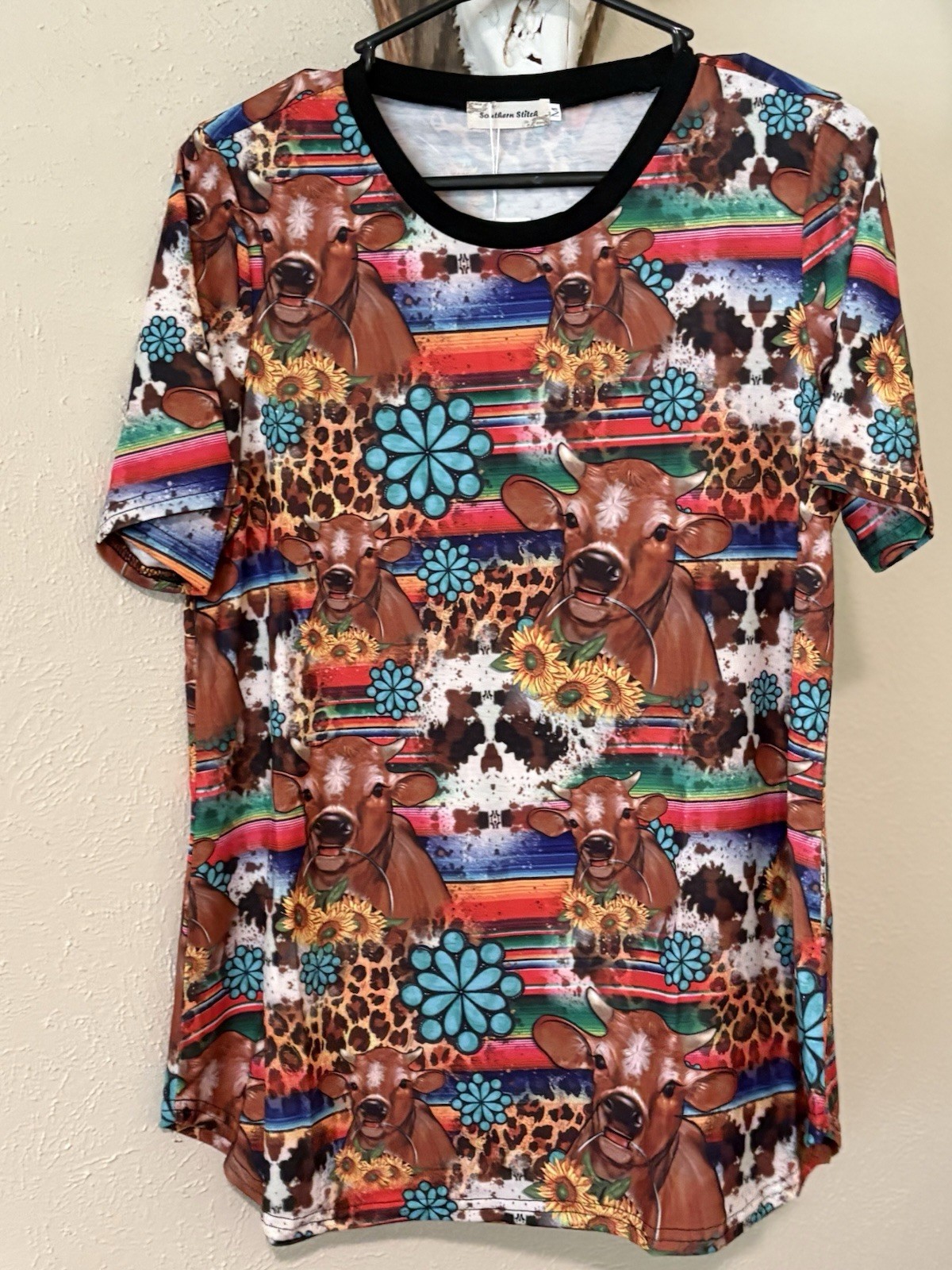 Southern Shirt Baby Girl Floral Leopard cow Animal Print Top