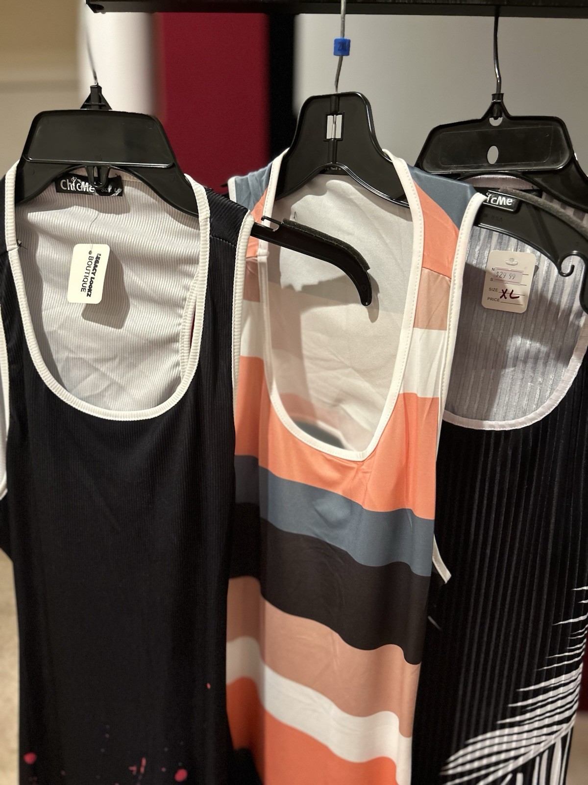 ChicMe Women’s Dress Lot XL Sleeveless Striped Multicolor Casual Polyester