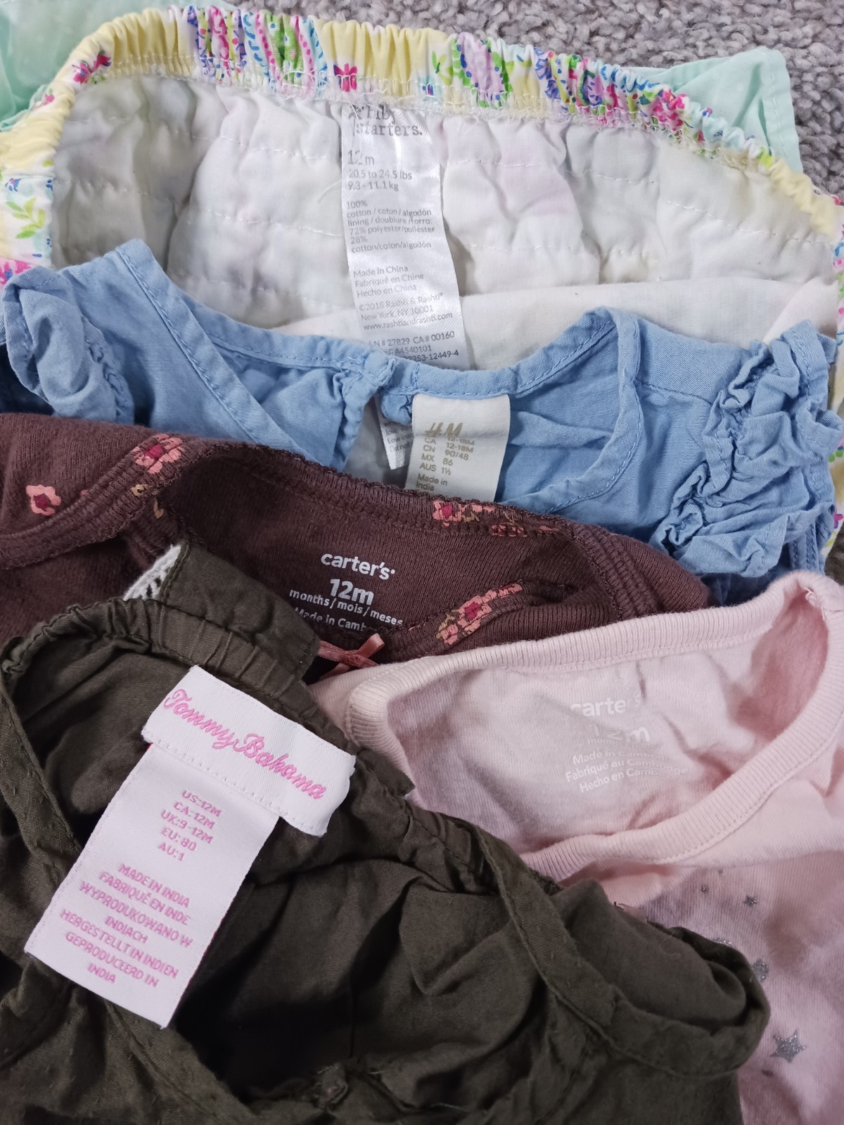 Gap Carters 9M Kids Mixed Lot Of 17 Clothes Dresses Shirts Pants Shorts