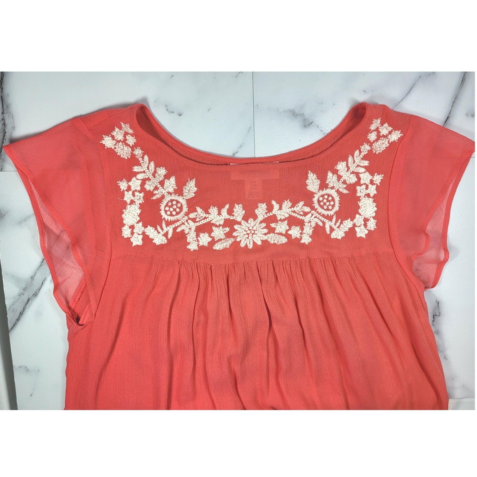 Maternity Bundle Medium 3 Piece Coral Embroidered Top Blue Knit Dress Green Pant