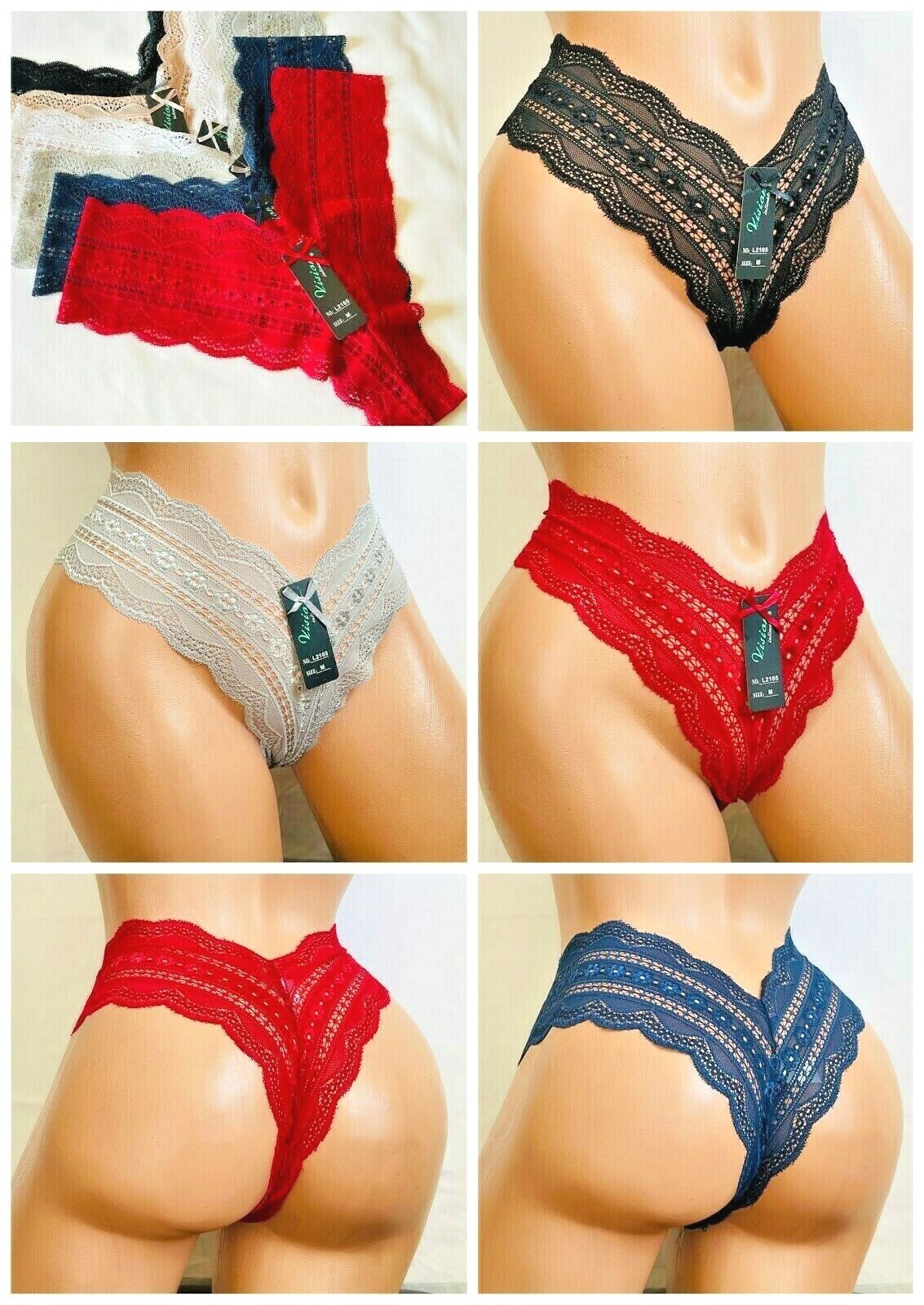 Women&rsquo;s Thong Tangas Undies PANTIES 6 OR 12 V SHAPE UNDERWEAR G-STRING 2105 S-XL