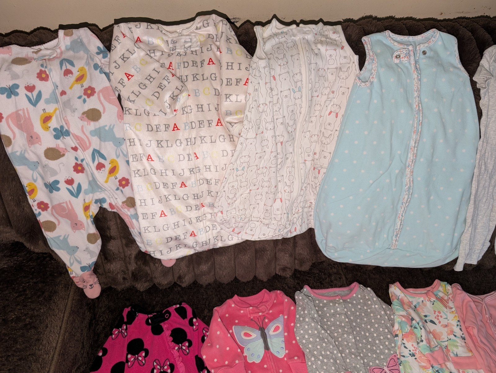 Carter&rsquo;s Baby Girl Cotton Sleeper & Romper Lot Multicolor Floral Bunny 3-6