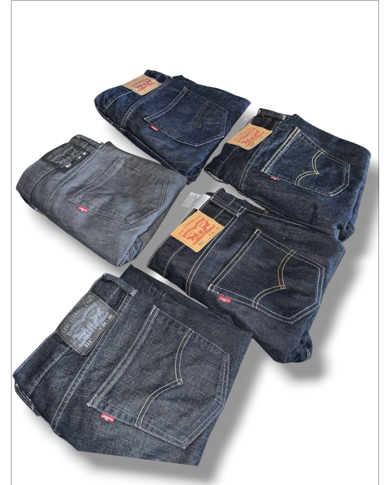 Levi’s 511 508 Jeans Lot of 5 Mens Size 34×30 Blue Gray Denim Straight Leg