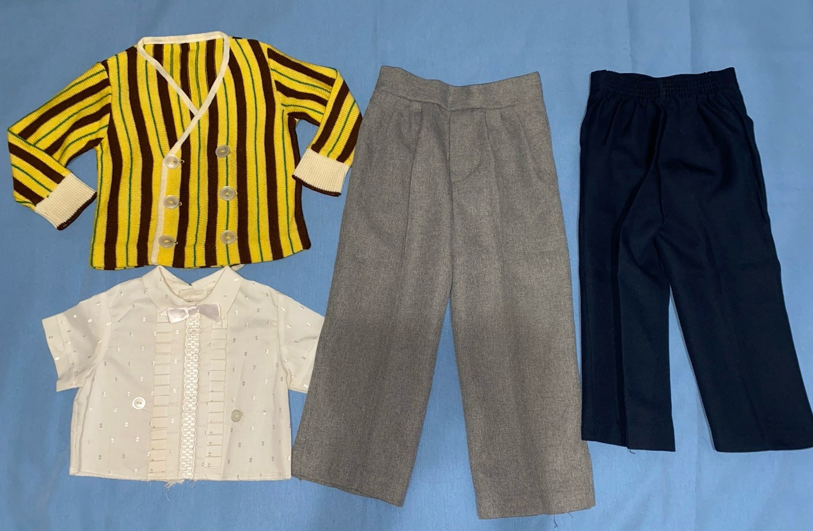 Vintage 4 Piece Lot Baby Boy Dress Pants Sweater Tuxedo T-shirt #H2