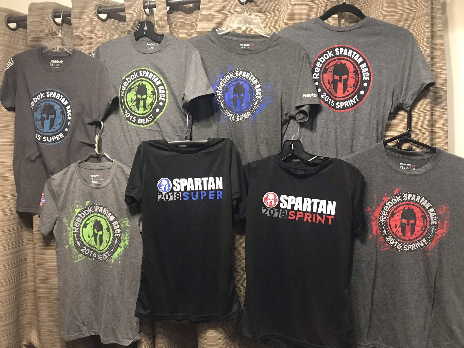 Large Lot Of Gray And Black Women Spartan Race T-Shirt Size Extra Small- Small