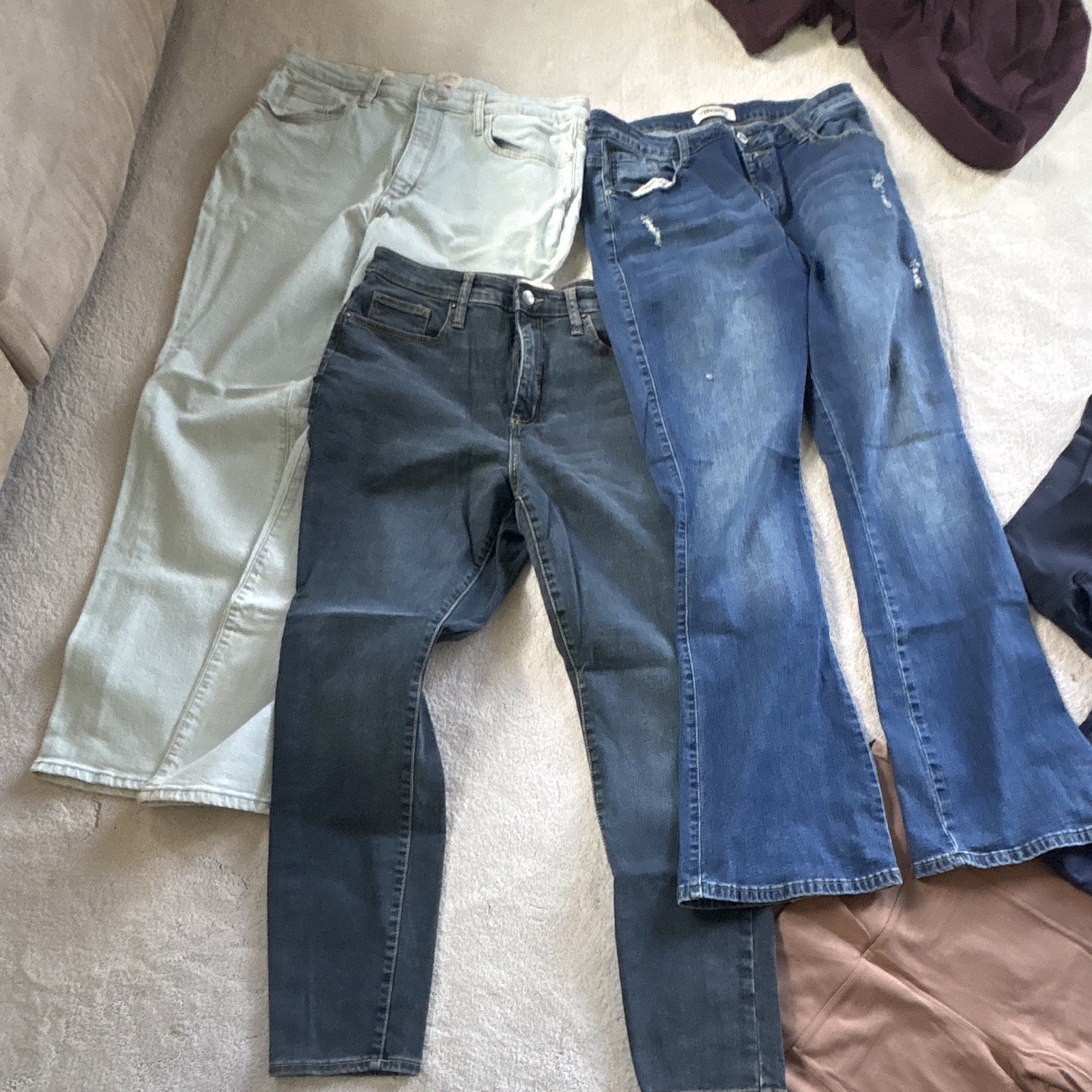 Universal Thread Vipones Blue Denim Jeans Lot Solid size 12, 12 & 14. 31” inseam
