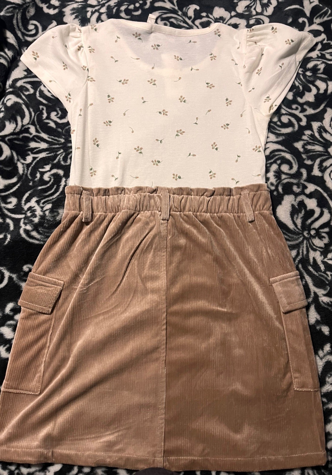 Multiple girls clothing items. Dress(Size 14); Pants-2 pairs(Size 12)