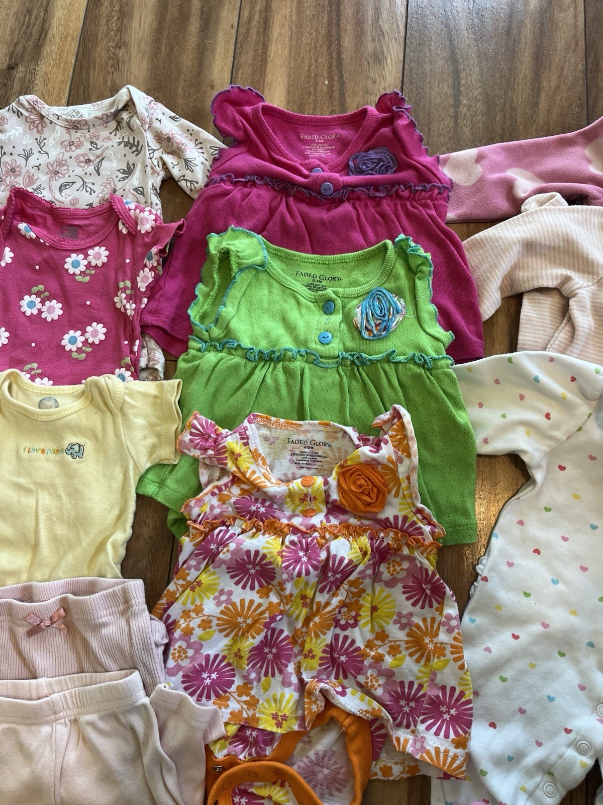 Infant Baby Girl 0-3mo Colorful Fun Summer Clothing Bundle LOT15pcs Dresses Hat