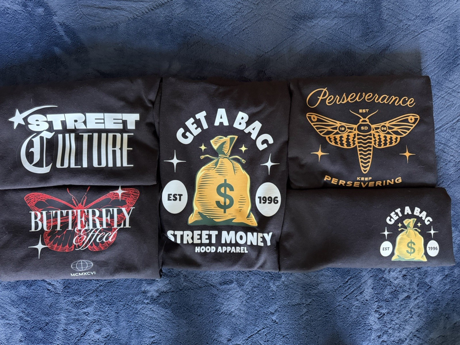 Street Culture Perseverance Street Money Baby 0-6M Black Cotton Graphic Lot