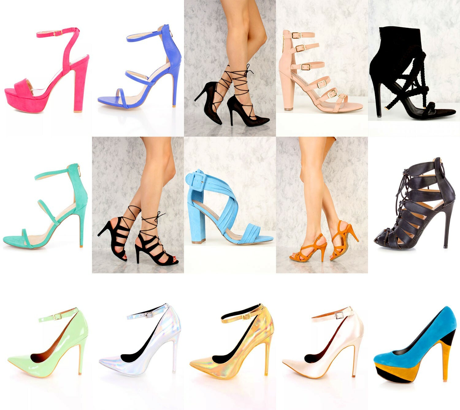 Lot 50 Pairs Wholesale Mix Women Shoes Heels Pumps Sandals Earrings 6 7 8 9 10