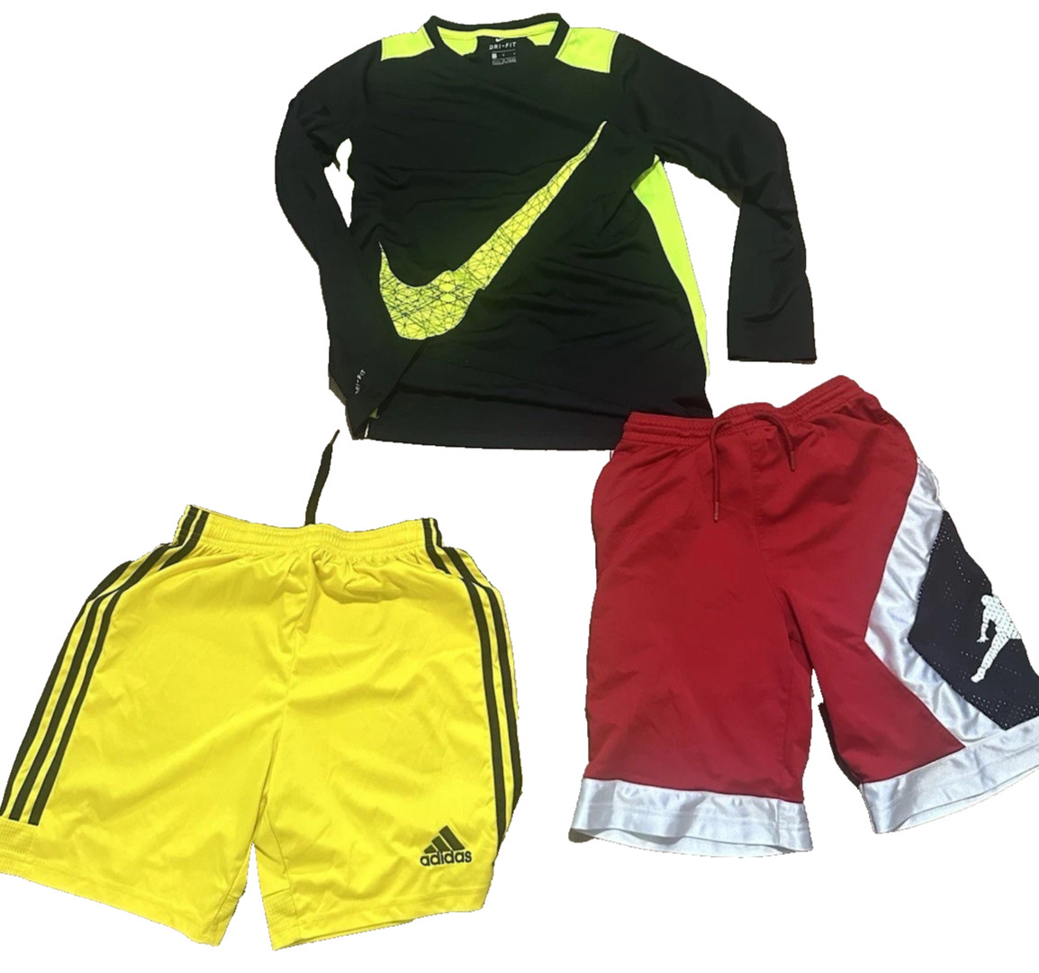 Lot Of 20pcs Boys Name Brand Clothe Spring Summer Size 7-8 Nike Adidas Shorts..