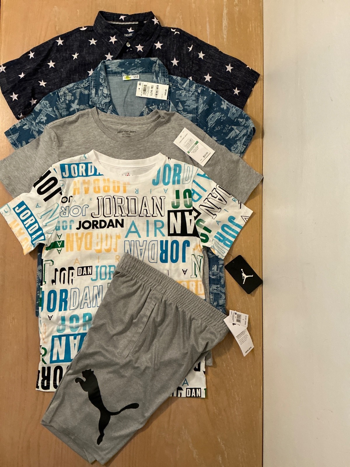 New! Jordan, Calvin Klein, Puma, Others Boys Clothing Lot of 5 Size 14-16, L