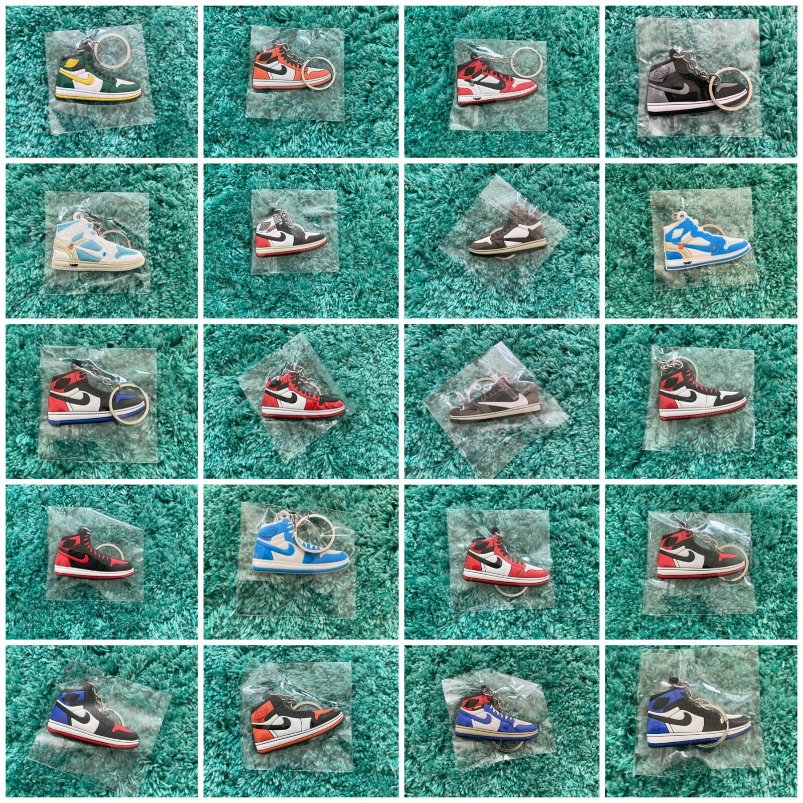 Air Jordan Nike Yeezy Boost Keychain Flat Rubber Retro 120+ Colorways