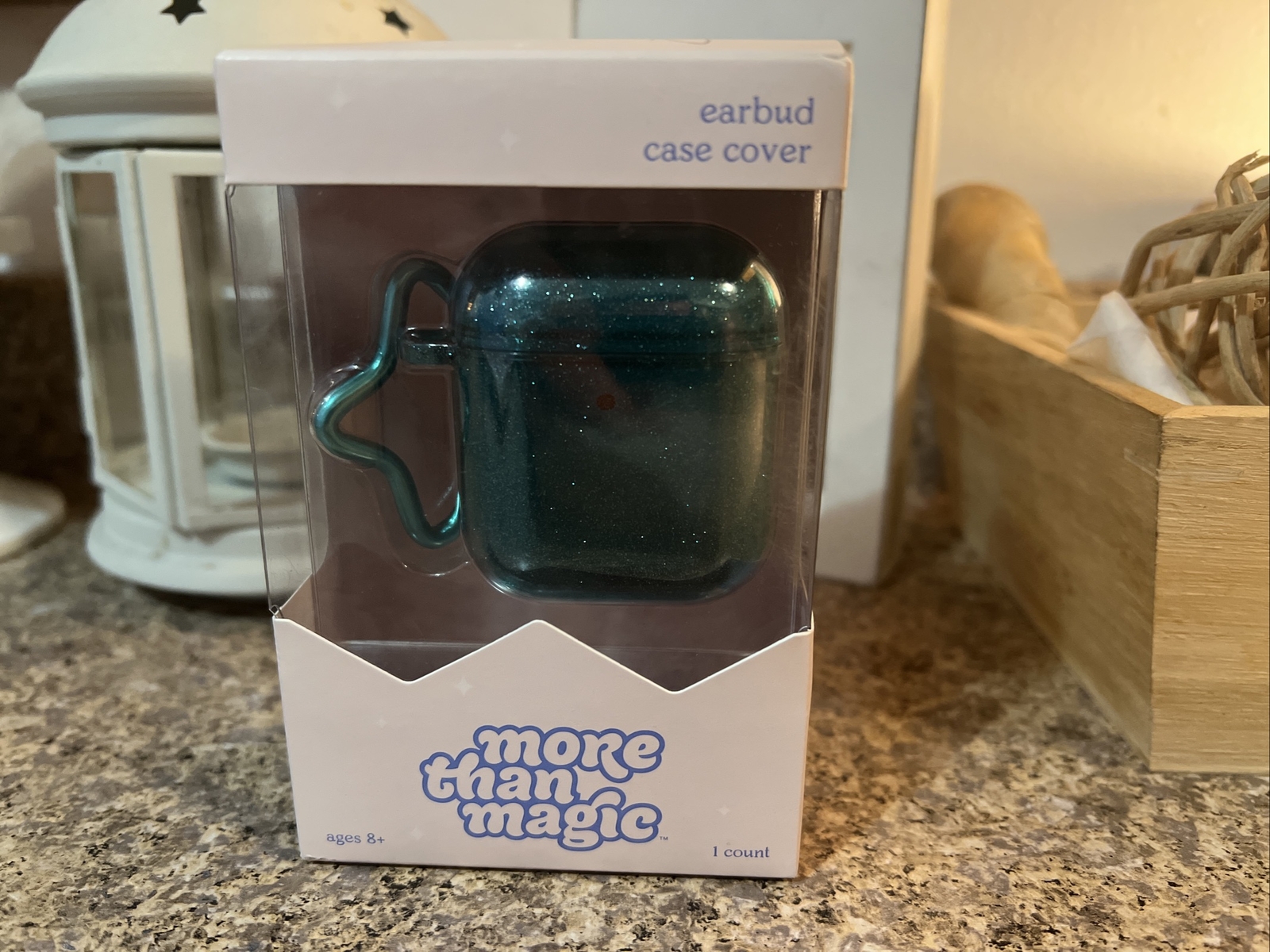 More than Magic Earbud Airpods 1st/2nd Gen Case Cover with Clip – Glitter Teal