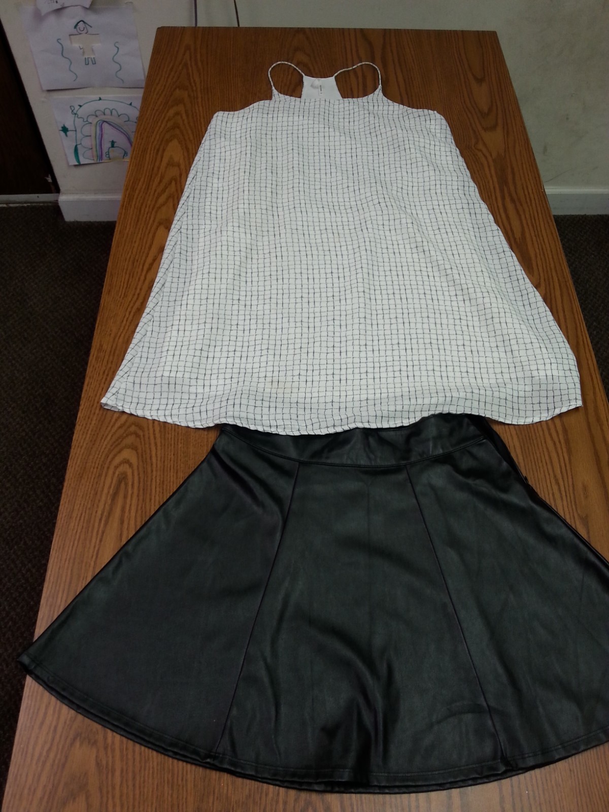 Women&rsquo;s white Dress (M),Womn&rsquo;s (M) Socialite Faux Leather Skirt Combo – Lot of 2