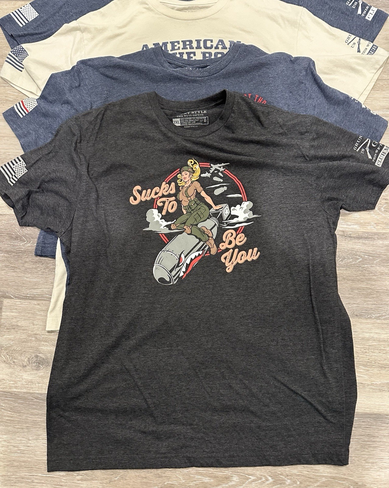 Grunt Style Lot of 7 Basic & Graphic T-Shirts Military Theme in Men&rsquo;s size 2X