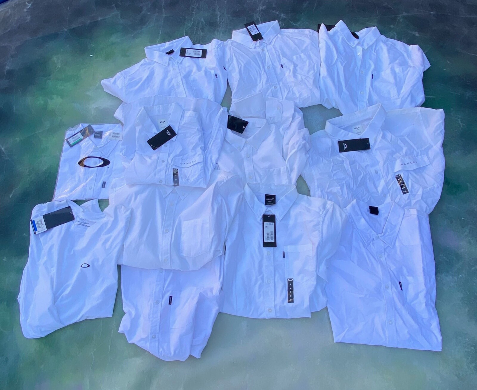 Reseller Lot of 12 Oakley Men&rsquo;s White Shirt Sizes XS S M L XL XXL