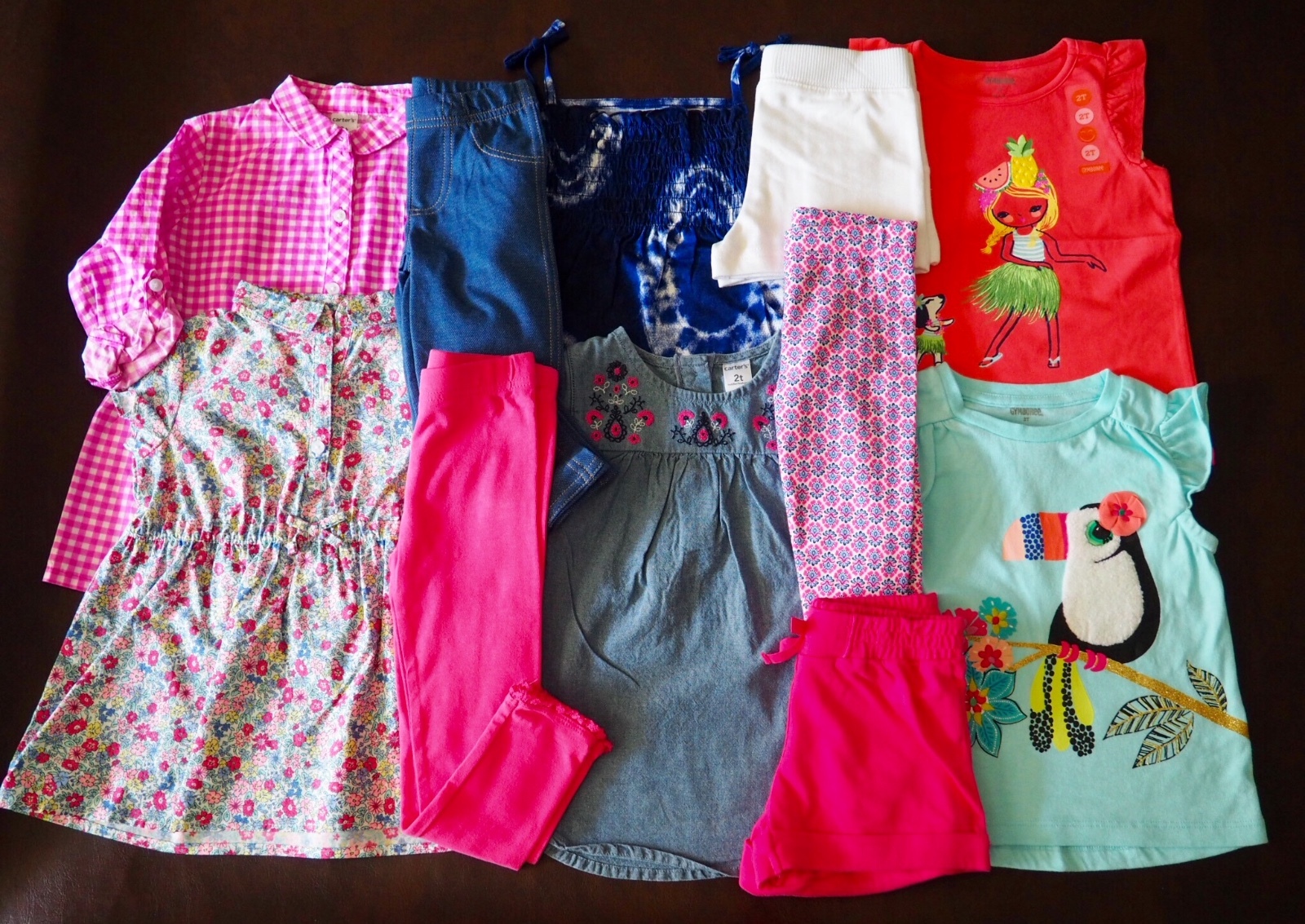 NEW Gymboree & Carter&rsquo;s Summer Lot Tee Shorts Leggings – 11 PIECES – Size 24M 2T