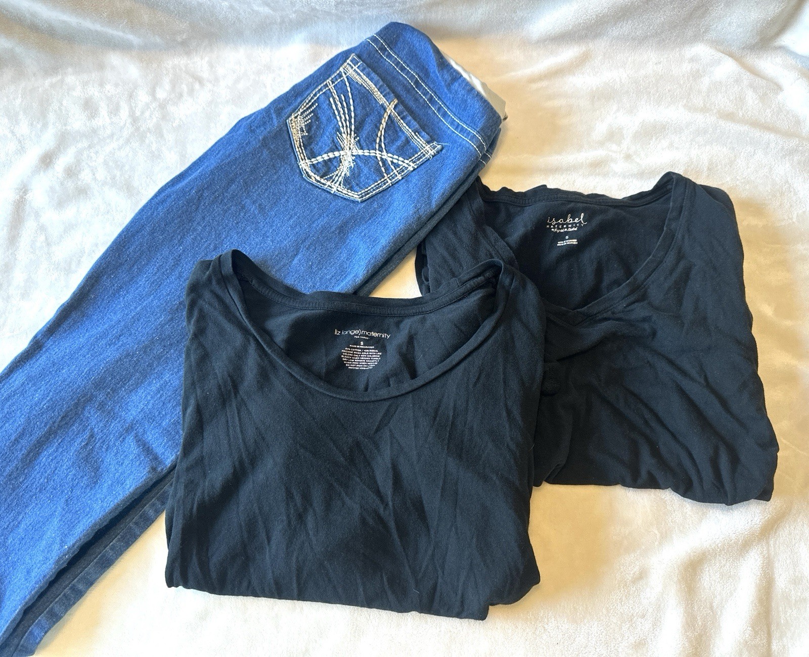 Maternity Lot-Jean Capris-Short Sleeve Shirt-Long Sleeve Shirt Size Small