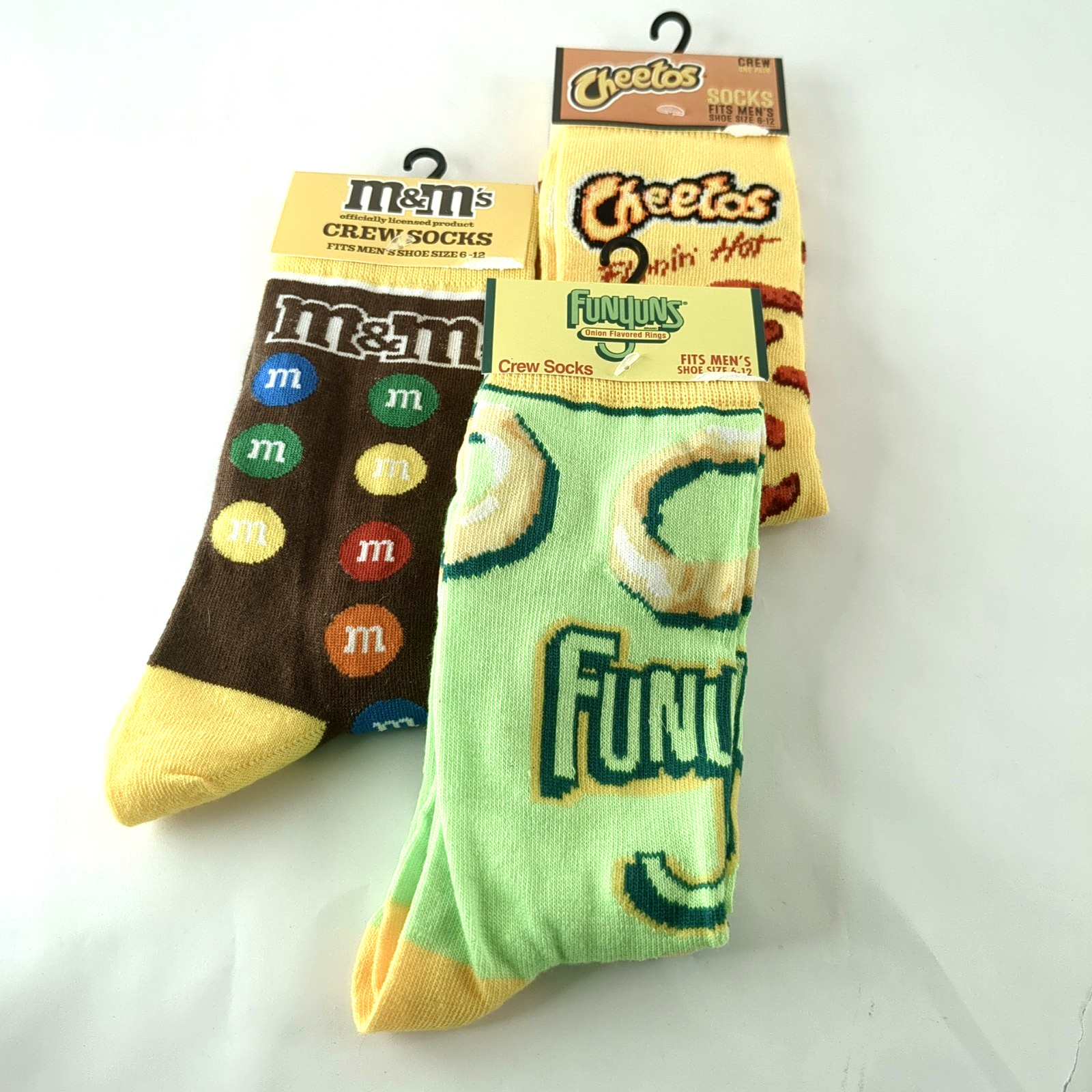 Novelty Socks Bundle – 3 Pair – MNMs, Funyuns, and Cheetos – Colorful Socks NEW