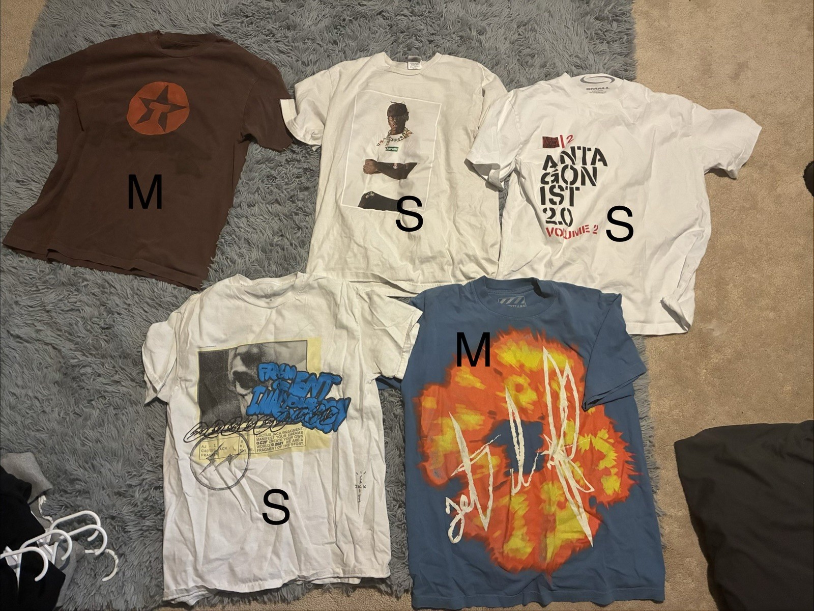 Travis scott, Playboi carti, and supreme t shirt lot. Dm for individual prices