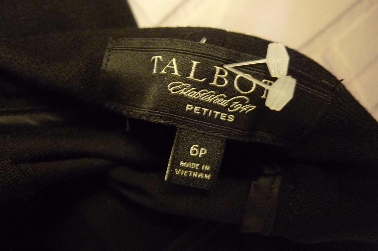 Talbots Petites Womens Size 10 Blue Dress Shirt 6P Black Stretch Pants Outfit