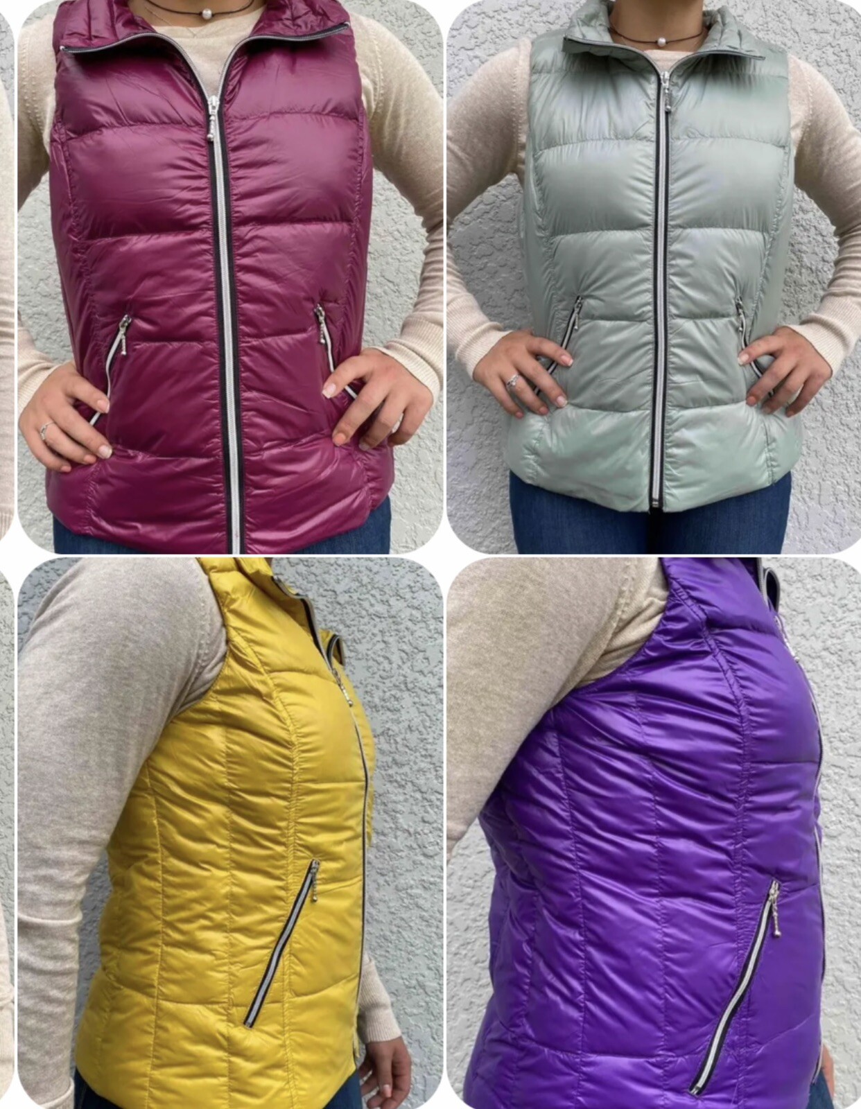 Wholesale Lot Of 75 Women’s Anorak Short Nylon Down Vest Various Colors / Sizes