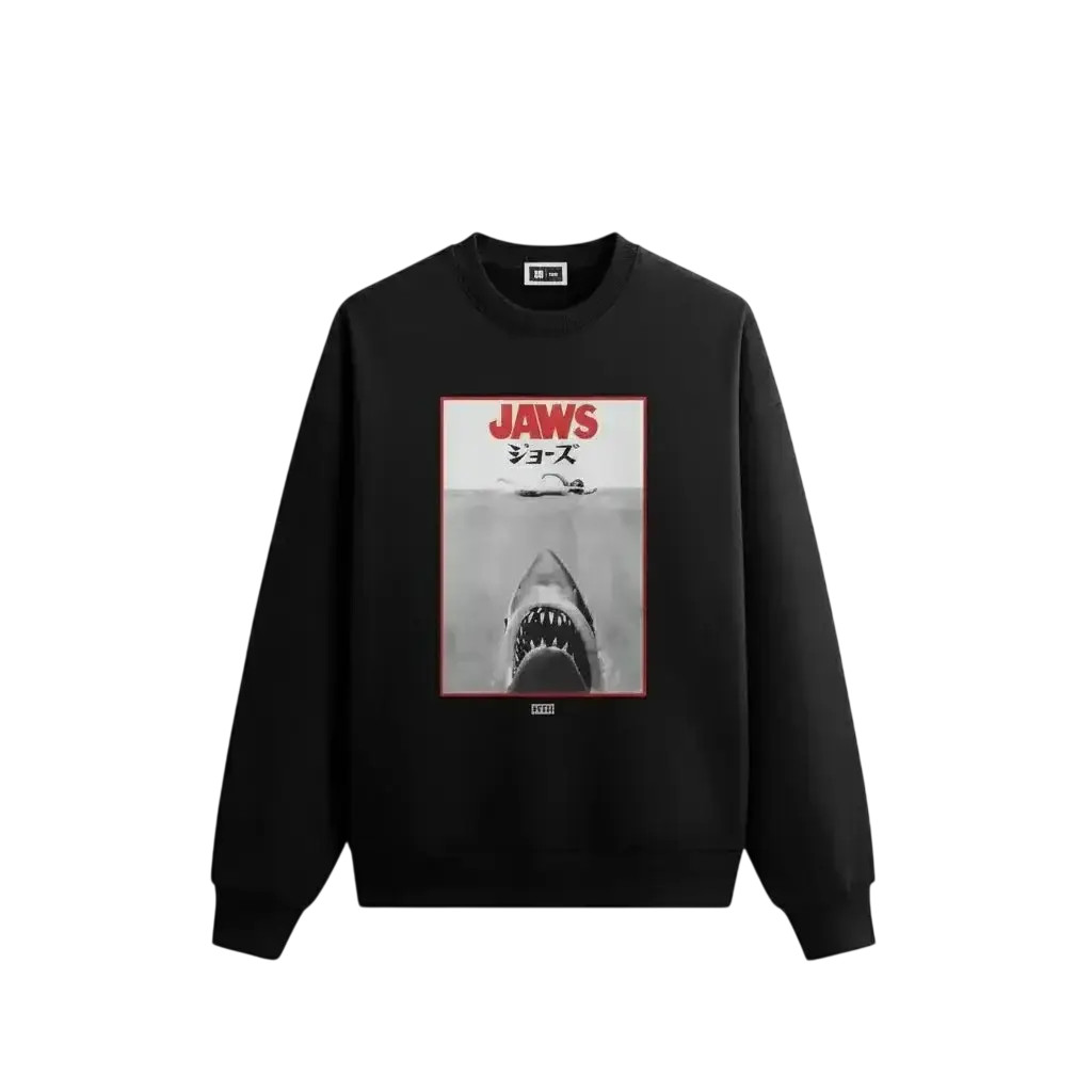 Size Medium – Kith Jaws Japanese Poster Nelson Crewneck Black