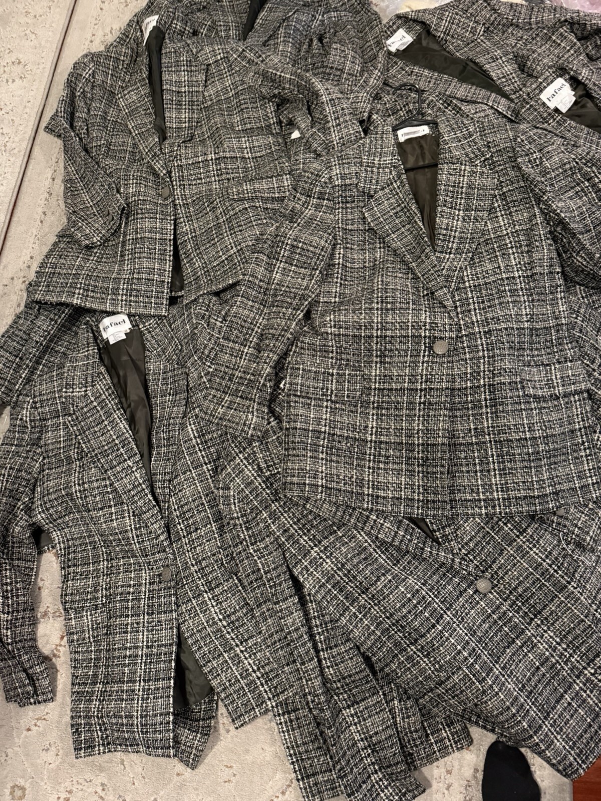 rafact Plaid Blazers Bulk Women Adult Black White Pattern Multiple Pieces