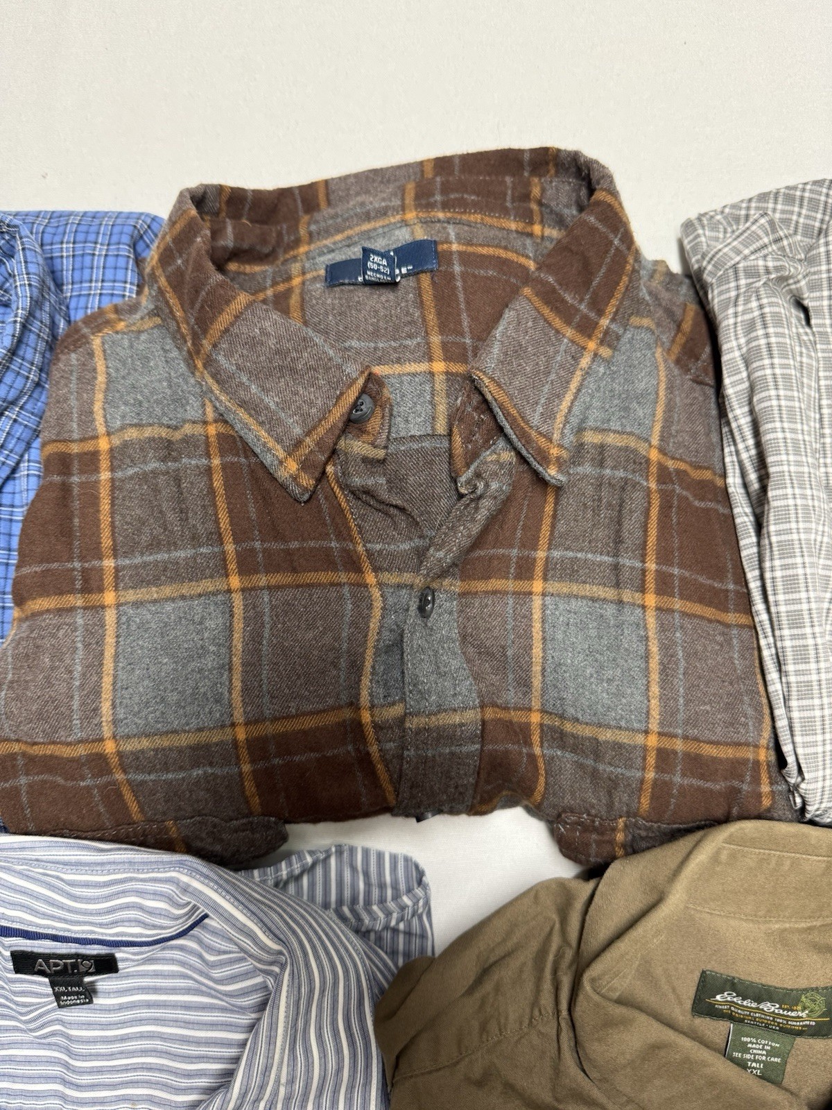 Mens Lot of 2XL Tall button down shirts multi color 5 shirts