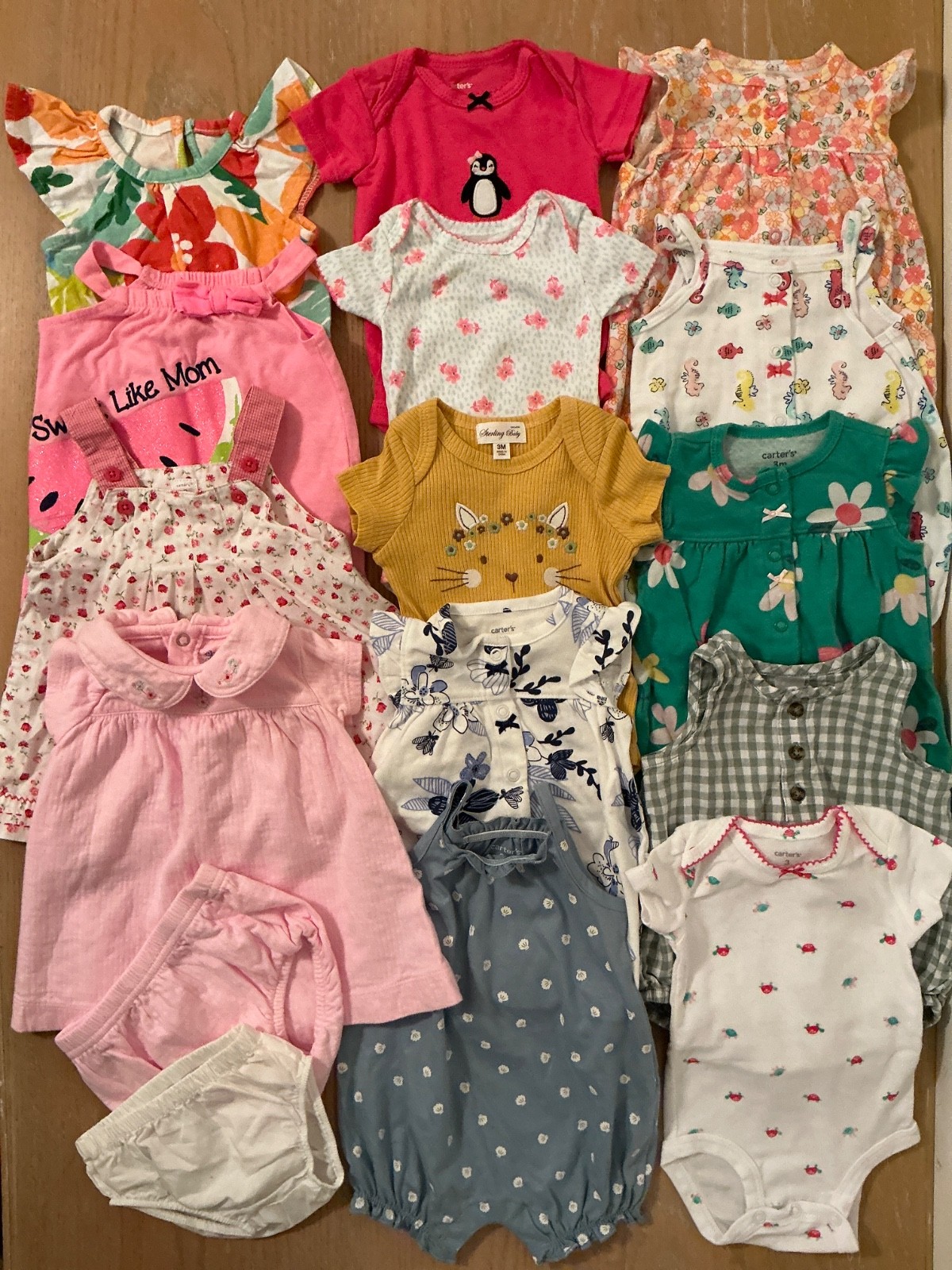 Carter&rsquo;s & Others Infant Girls Clothing Lot of 16 Size 0-3, 3 Months, & Small