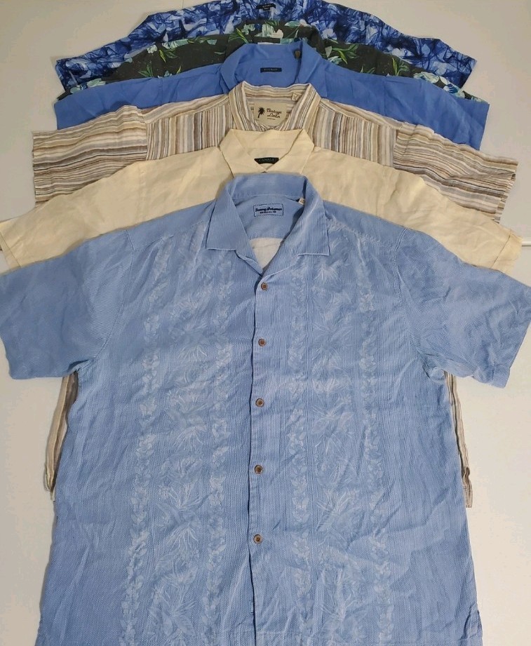 Bundle Lot of 6 Button Down Shirts Tropical Short Sleeve Mens Size XXL 2XL