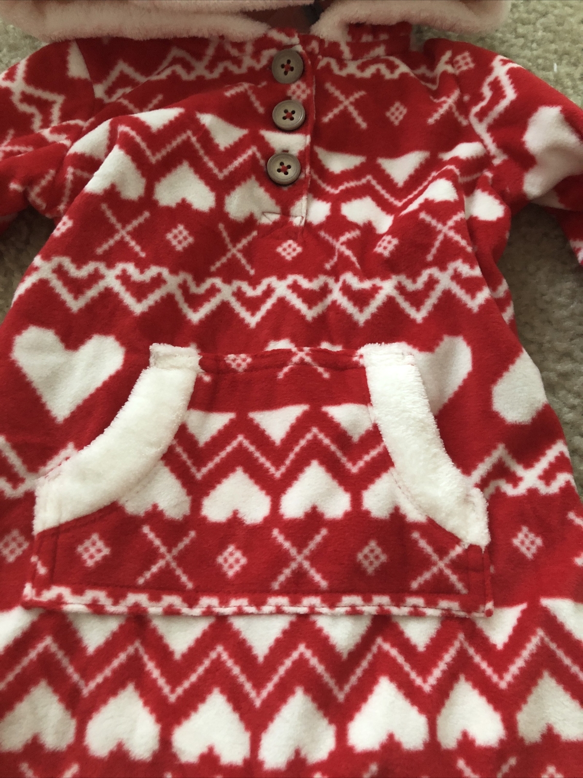 New Baby Girl Carter’s Heart/Valentine’s Day One Piece-size 6 Months