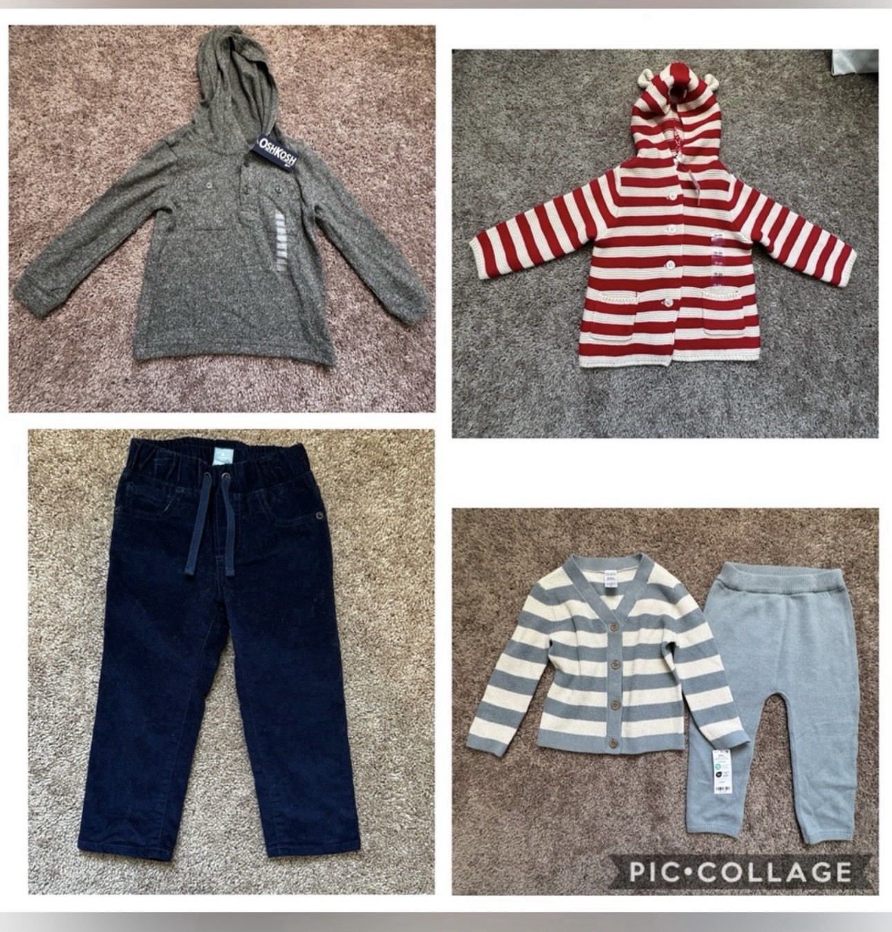 OshKosh babyGap Carters Baby Boy Clothing Lot Striped Sweater Sz 24M-2T
