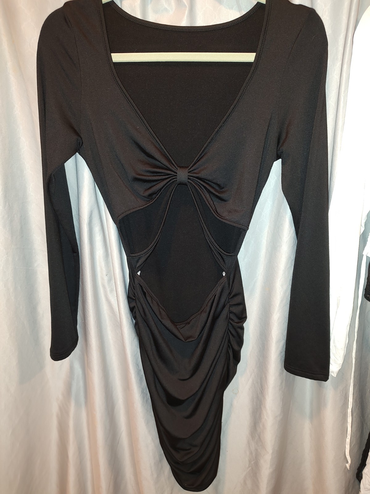 7 PCs LARGE Sexy Blk & White 3 Dresses 1 Romper 1 Cami 1 Shirt 1 Faux Leather…