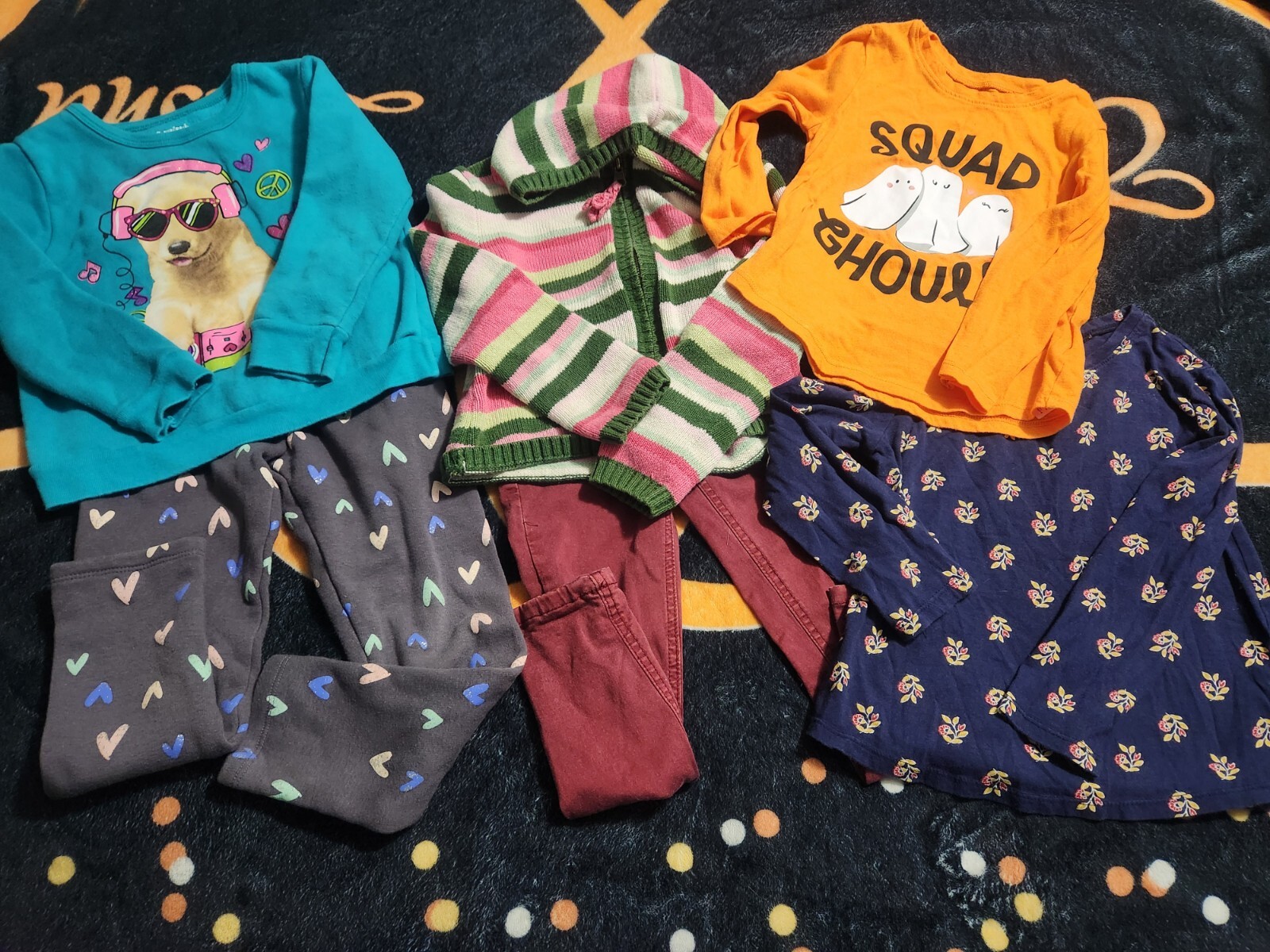 Girl&rsquo;s 4-5 years Lot of 6 Pieces 1 Pants 1 Jeans 2 Sweaters 2 L/slv T-shirts