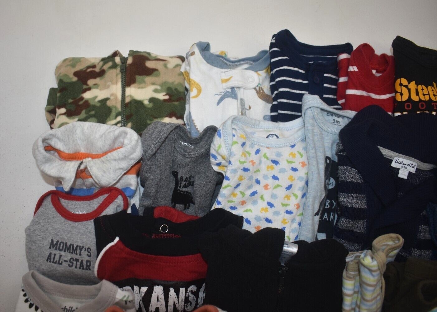 Wholesale Bulk Lot of 30 Boys Size NB-3 Months Mixed Season Tops Bottoms Pants