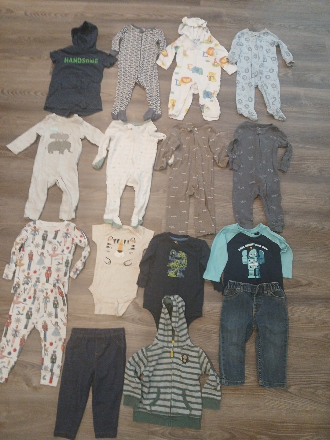 Baby Boys Clothes Lot Of 16 (6M – 9M) Carters, Carhartt, Okie Dokie & More