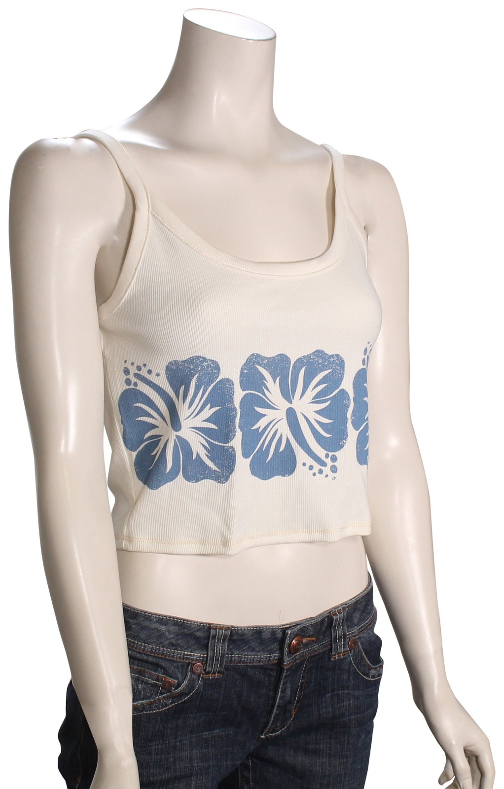 Roxy Flower Block Wonder Tank – White – New