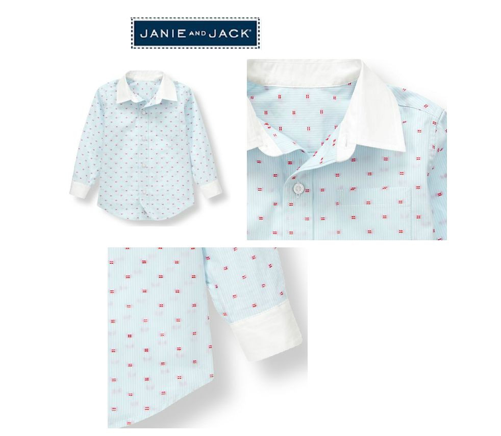 Janie and Jack boys Striped Dot shirt For Summer 12 18 24 2 3 NEW