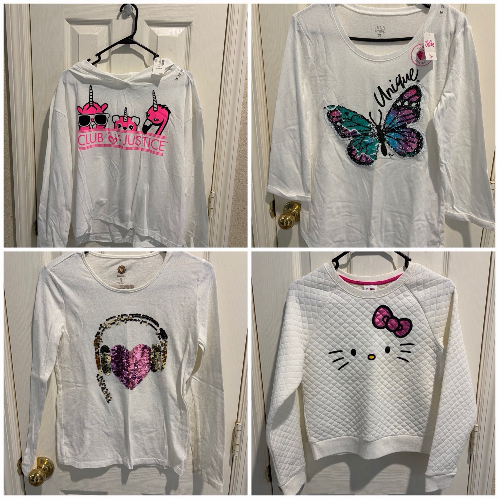 Justice & Ralph Lauren Baby Girl XL Lot Unicorn Graphic Tops & Leggings