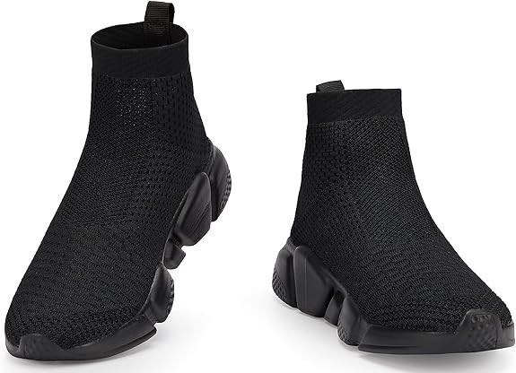 Walking Shoes for Men Lightweight High Top Sneakers Breathable Knit Socks Ath…