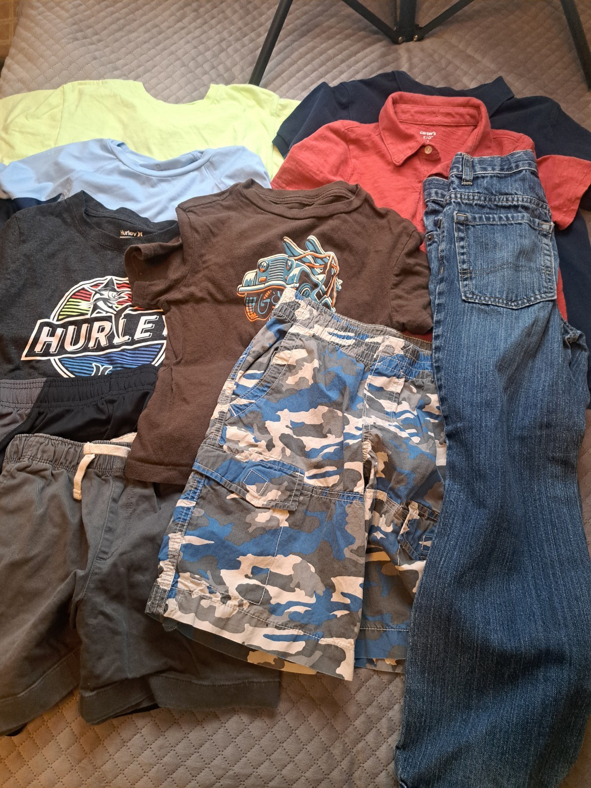 10 Piece Boys 7/8 Clothing Lot Summer Small Old Navy Hurley Place Motion