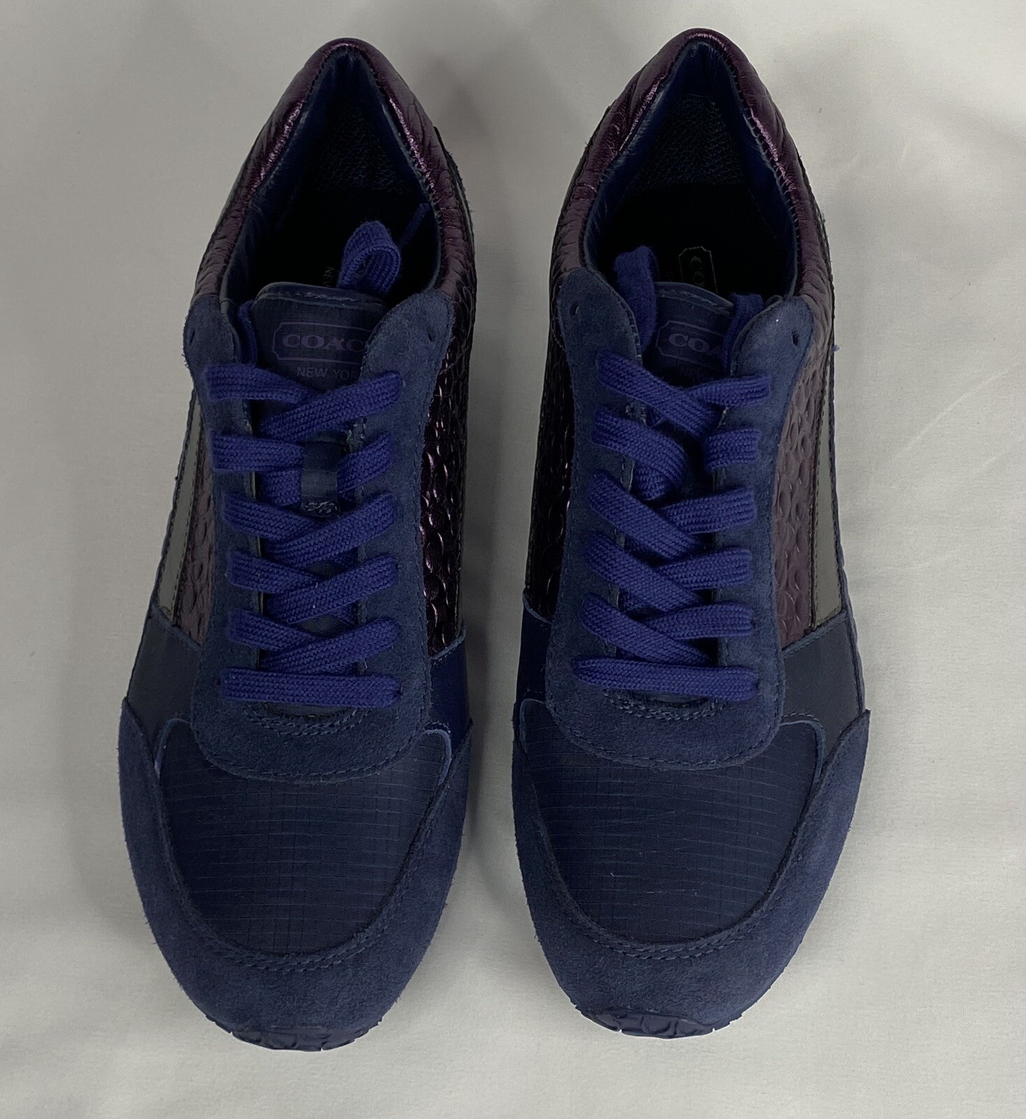 COACH REBEKHA SUEDE/MET NAVY/MET VIOLET SNEAKERS Size 10 M